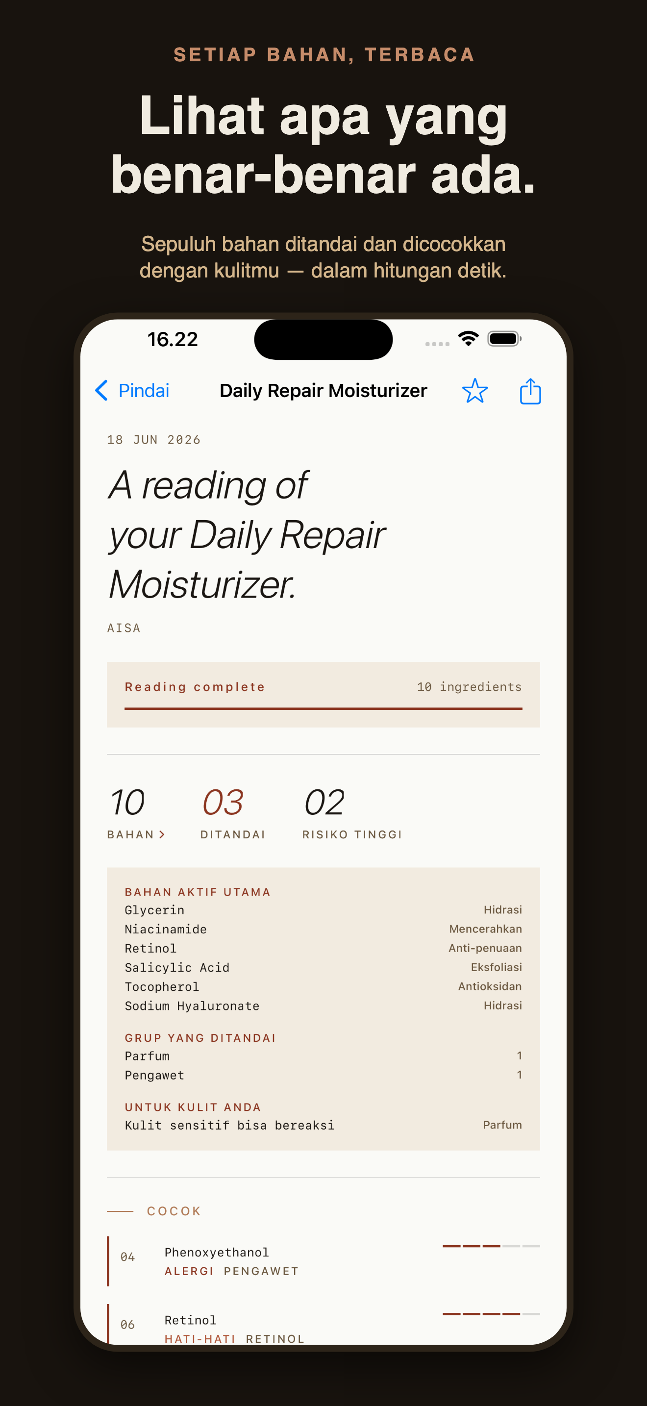 CosmeticLens: Pindai Bahan — 1