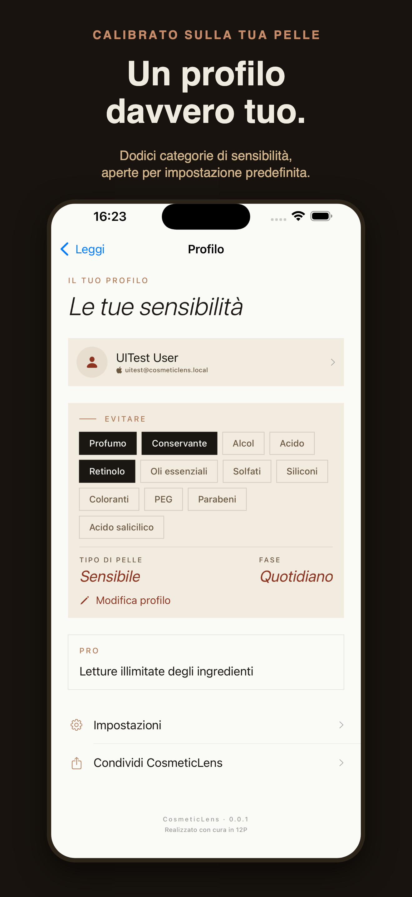 CosmeticLens: ingredienti — 3