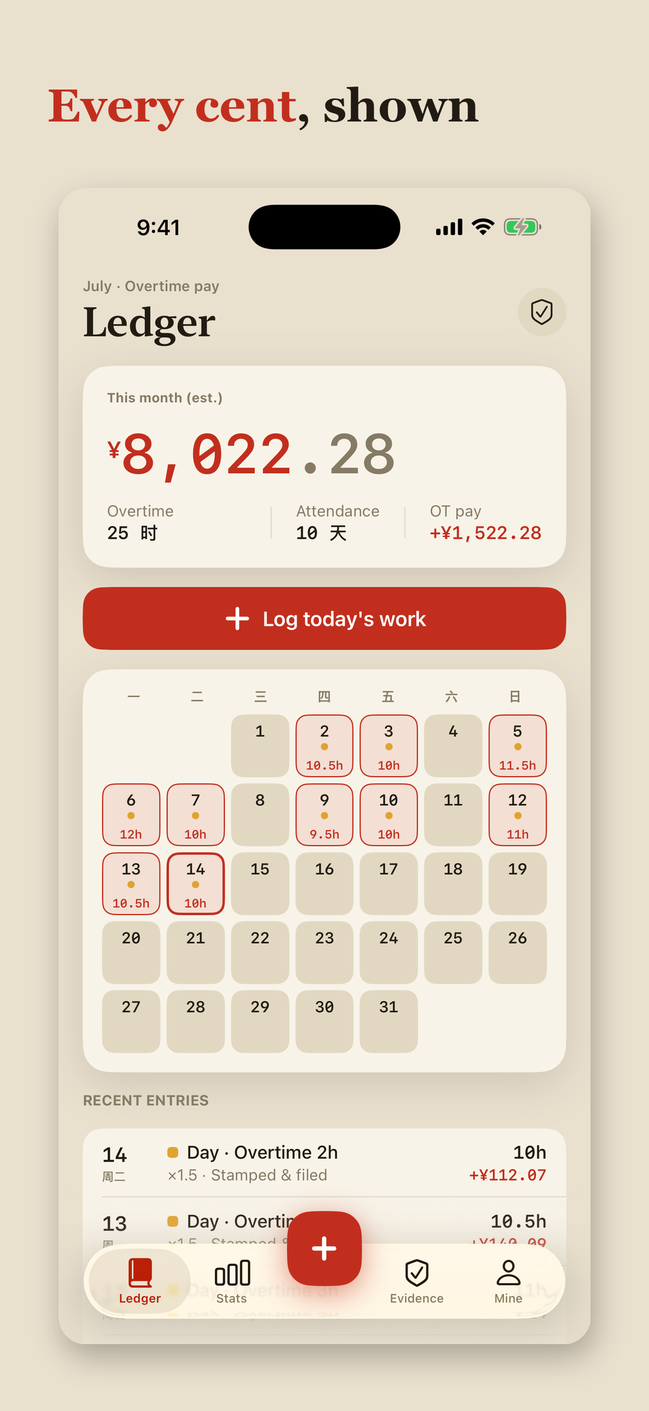 Fangxin OT: Work Hours & Pay — 1