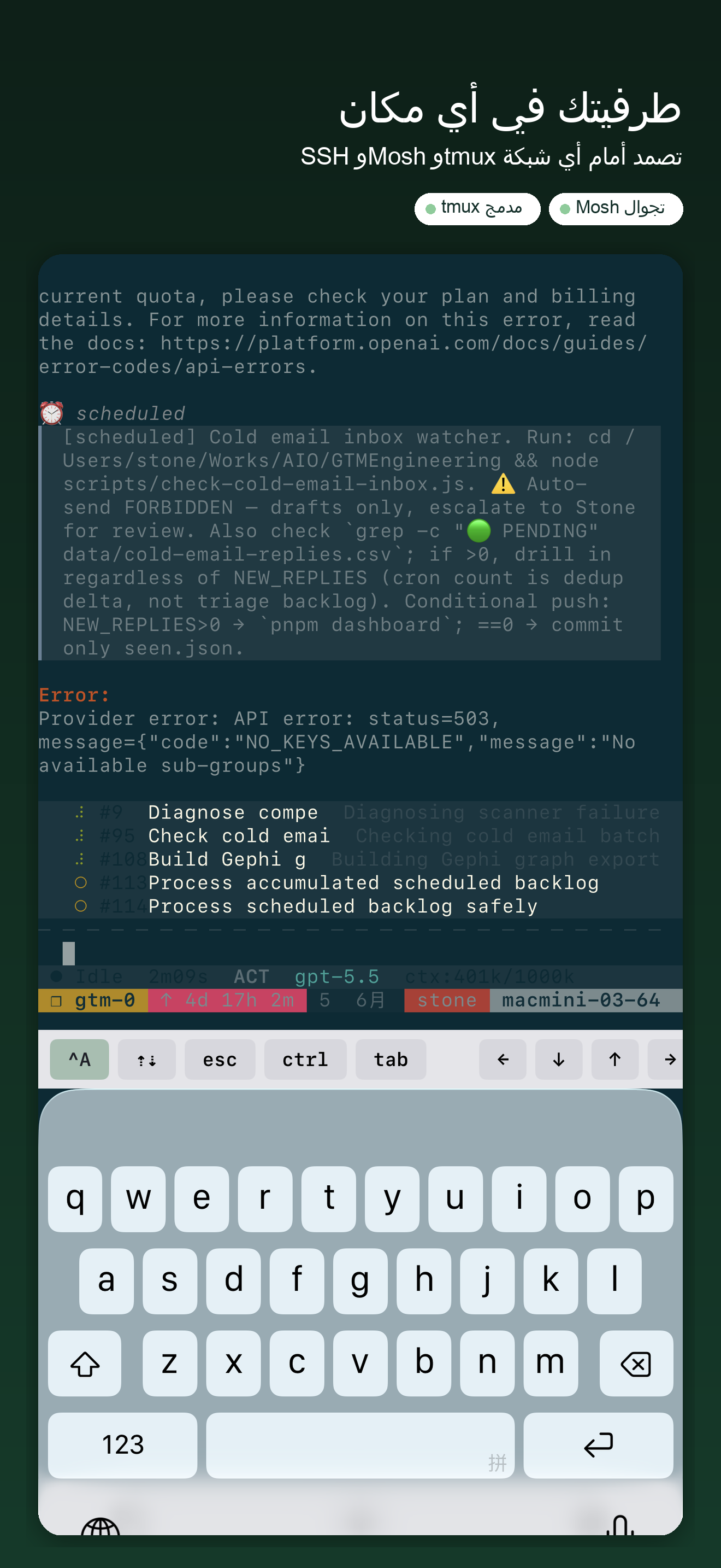 YoloShell: SSH Mosh tmux VNC — 1