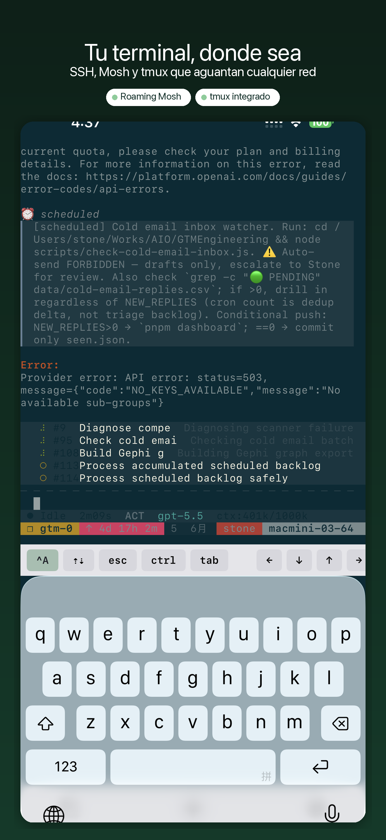 YoloShell: SSH Mosh tmux VNC — 1