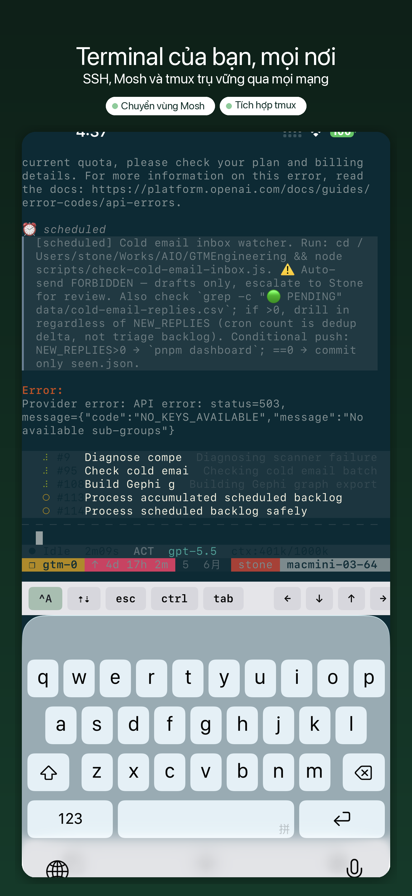 YoloShell: SSH Mosh tmux VNC — 1