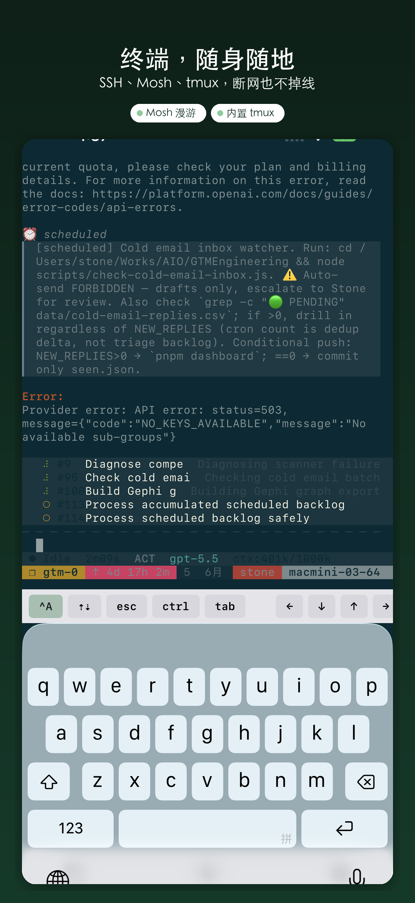 YoloShell: SSH Mosh tmux VNC — 1