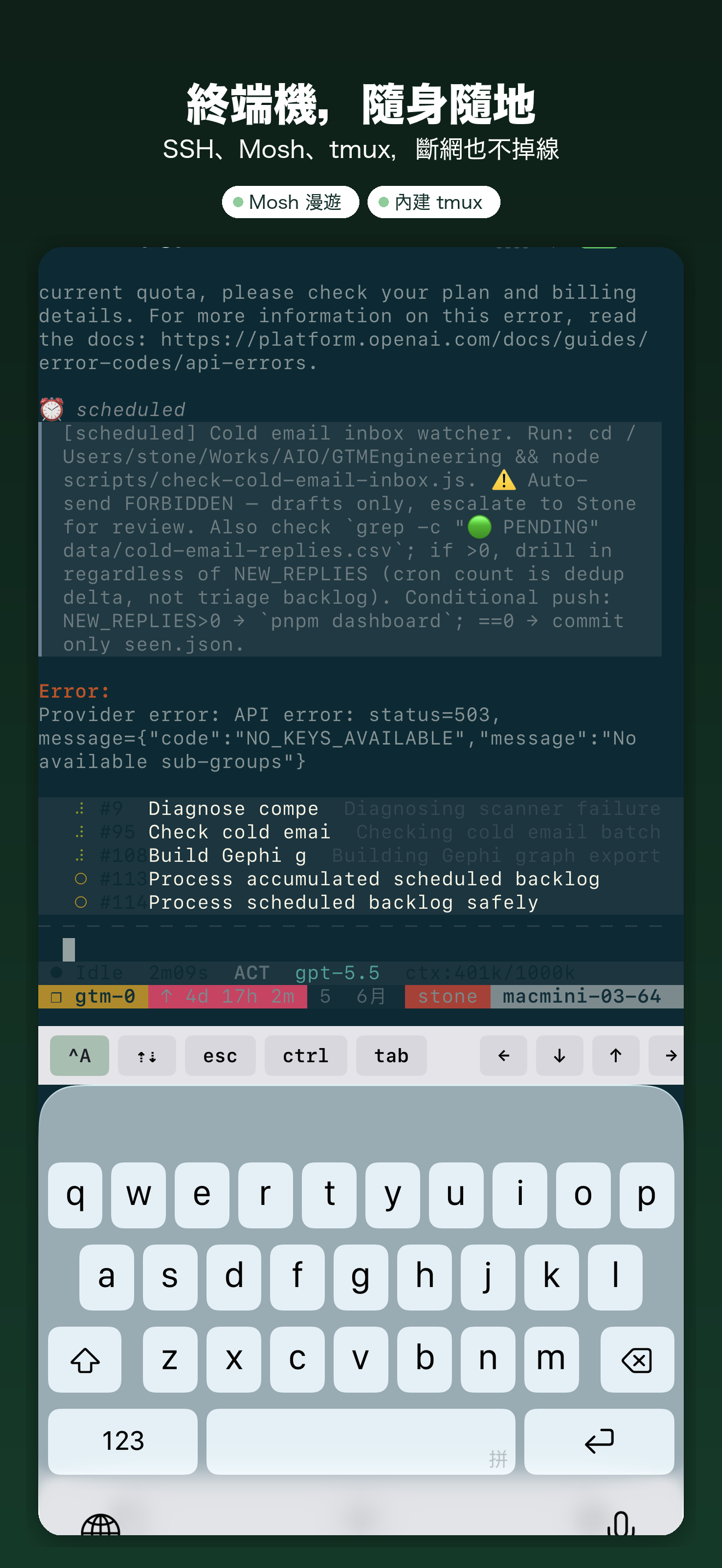 YoloShell: SSH Mosh tmux VNC — 1